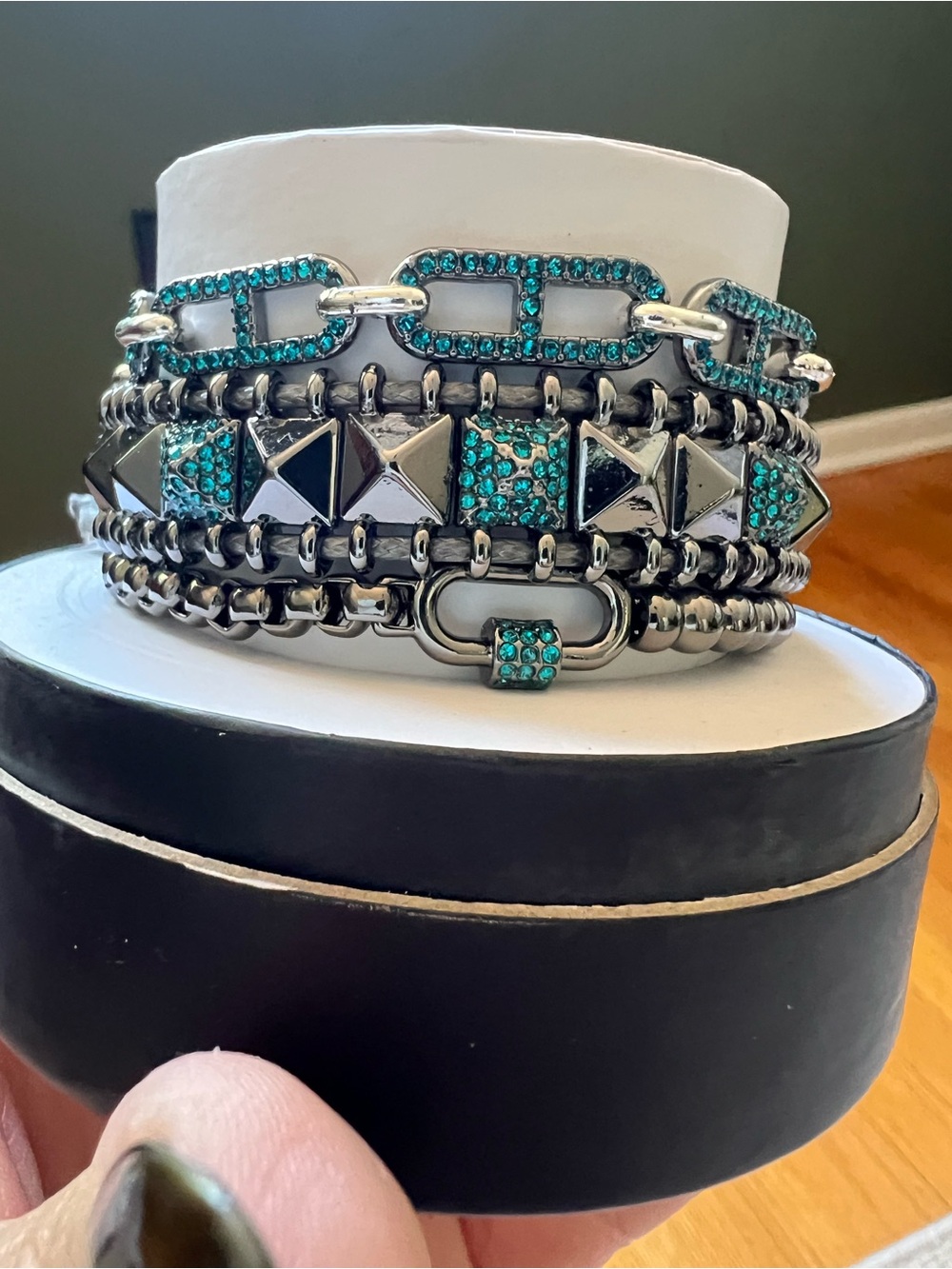 Bomb party fall luxe stacks 2024 a pop of teal gorgeous rbp8344 bracelets new!